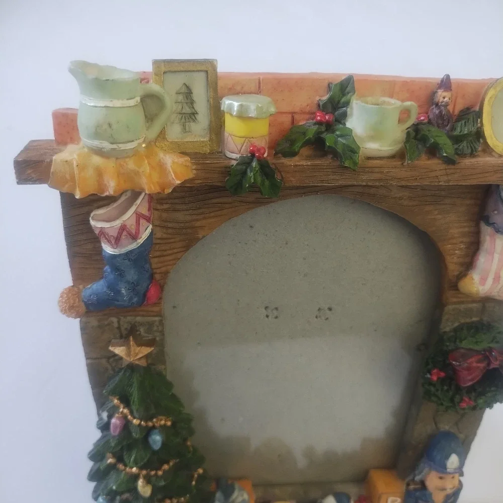 Christmas Fireplace Mantle Picture Frame Nostalgic Traditional Christmas